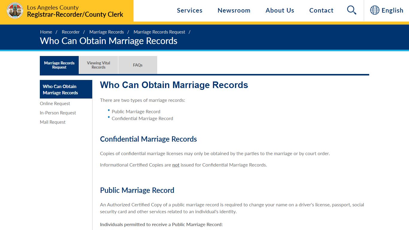 Who Can Obtain Marriage Records - LAVote.gov